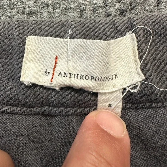 Anthropologie Womens Cargo Jogger Pants Small Gray Knit Textured Pull On Stretch - Picture 6 of 9